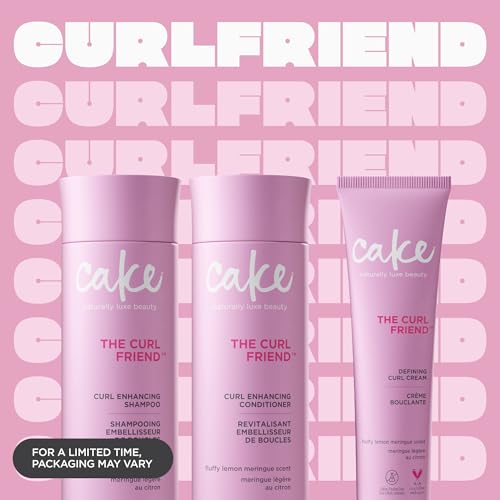 Cake Beauty Curl Friend Curl Defining Shampoo, Conditioner & Cream Set - Avocado & Argan Oil Curly Hair Products - Anti-Frizz, Cruelty Free & Vegan Gift Set