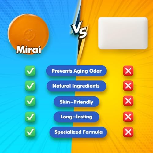 Mirai Clinical Persimmon Soap Bar for Body (100g) - Nonenal Odor Control with Japanese Persimmon and Green Tea Extract - Deodorant Soap Bar for Men & Women