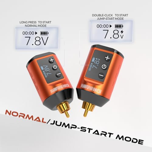 Wireless Tattoo Battery Pack, Rechargeable Cordless Tattoo Power Supply Portable RCA Lithium Battery Pack 1500mAh Capacity with LED Digital Display for Tattoo Pen Rotary Tattoo Machine WB11-B