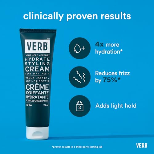 VERB Hydrate Styling Cream, 5.3 oz - Smooth + Reduce Frizz for Dry + Frizzy Hair - Amber + Warm Jasmine Scent