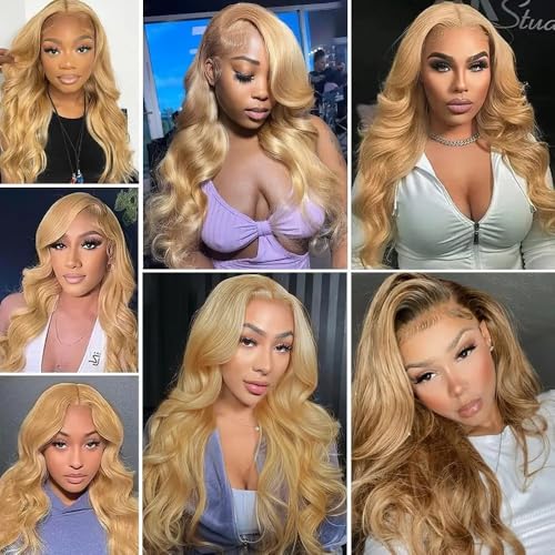 #27 Bundles Human Hair Honey Blonde Body Wave Bundles Brazilian Virgin Hair Samen Length 3 Bundles 22 22 22 Inch Blonde Body Wave Bundles Hair Extensions for Women 300g