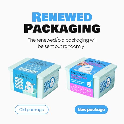 DEWYTREE Pick and Quick Refreshing Aqua Mask 30 Sheets | Moisturizing Sheet Masks for Face w/Hyaluronic Acid | Gentle Korean Sheet Mask Skin Care w/Amino Acids | Hydrating Face Mask Sheets