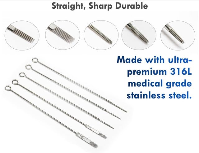 ITAT Ultra Premium Professional Long Bar Tattoo Needles #10 Curved Magnum 50 Pack (1017CM)