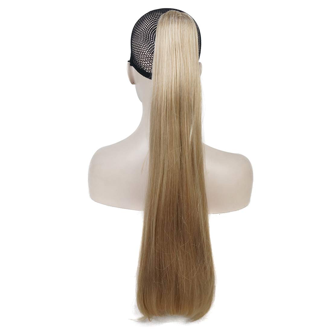 Lydell 24" Long Straight Styled Clip In Claw Ponytail Hairpiece Synthetic Hair Extension with a jaw/claw clip (15BT613)