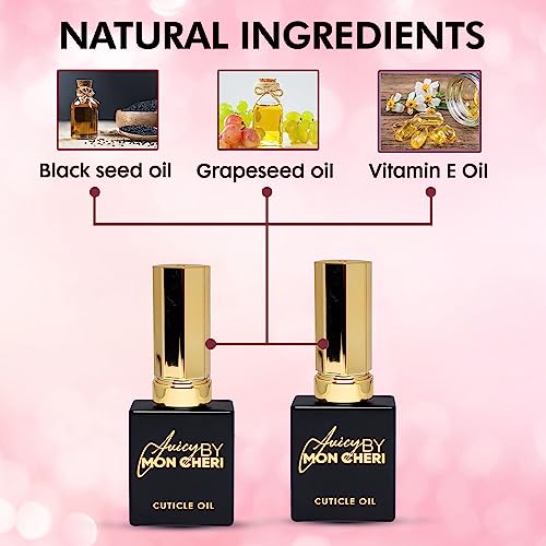 Juicy By Mon Cheri Nail Perfection Cuticle Oil: Moisturizes, Repairs, and Promotes Growth for Stronger, Healthier Nails. Ideal for Natural Nails. 10ml Allure Golden Touch (Pheromone) Treatment