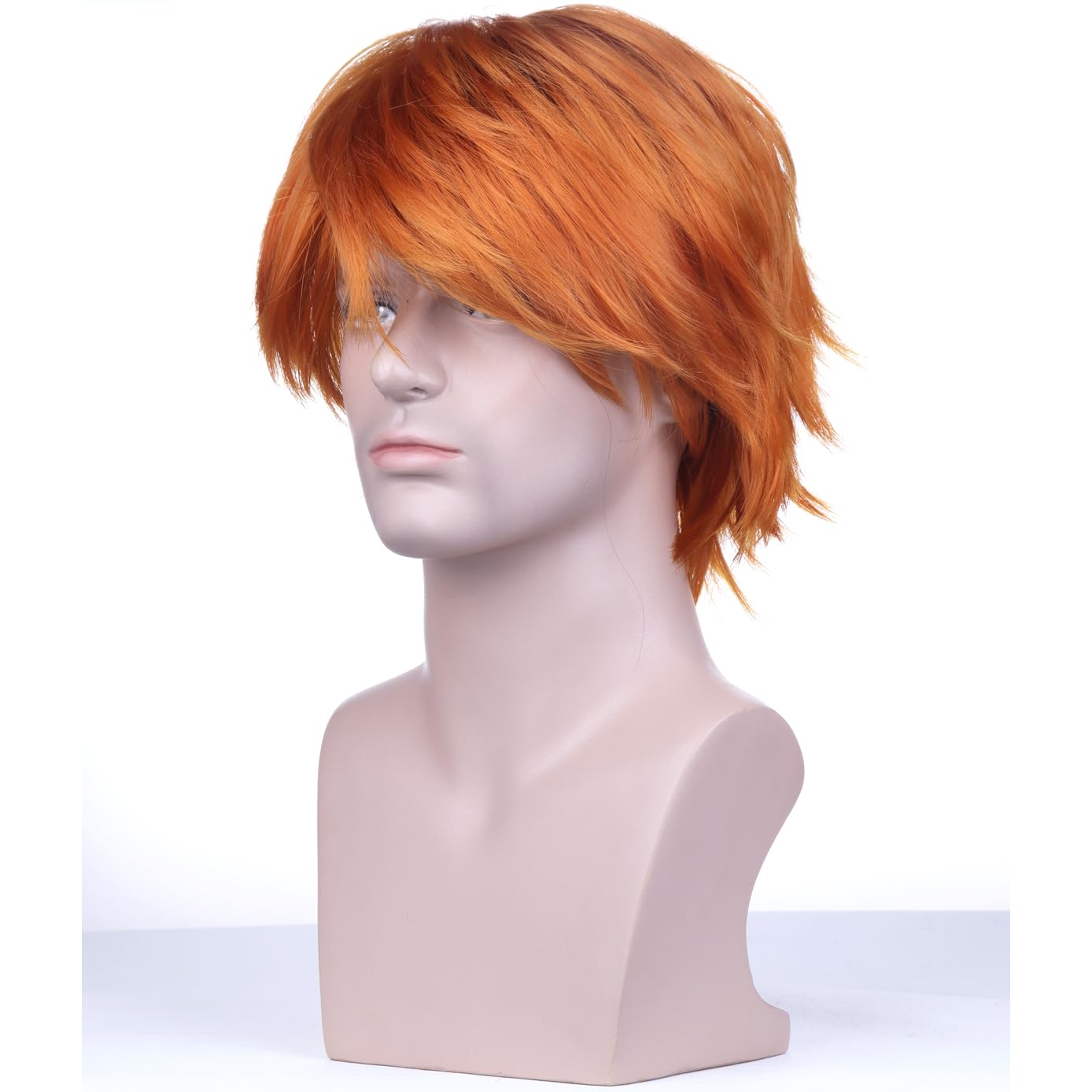 BERON Orange Short Wigs Straight Anime Cosplay Hair Wig 12" Ginger Bob Party Halloween Costume Dress Up Wig Cap Included