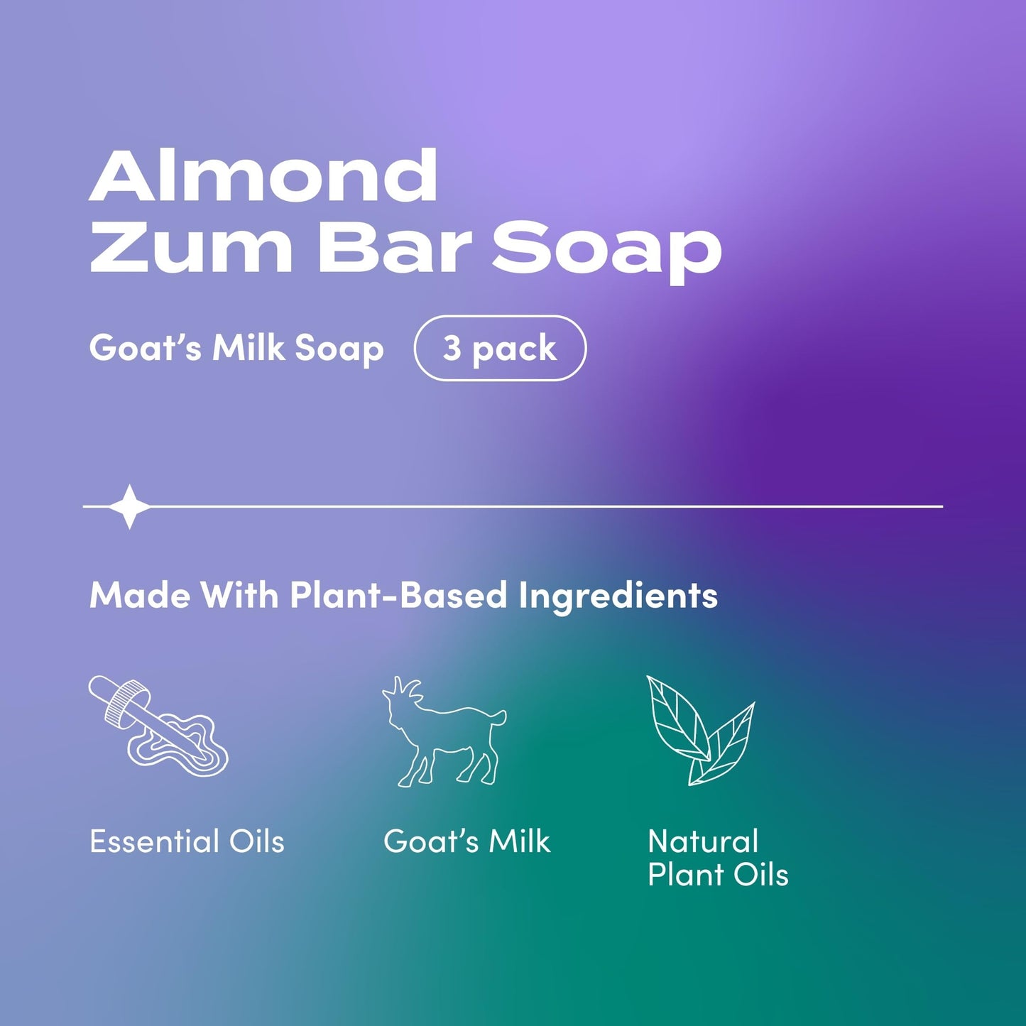 Zum Bar Goat's Milk Soap - Almond - 3 oz (3 Pack)