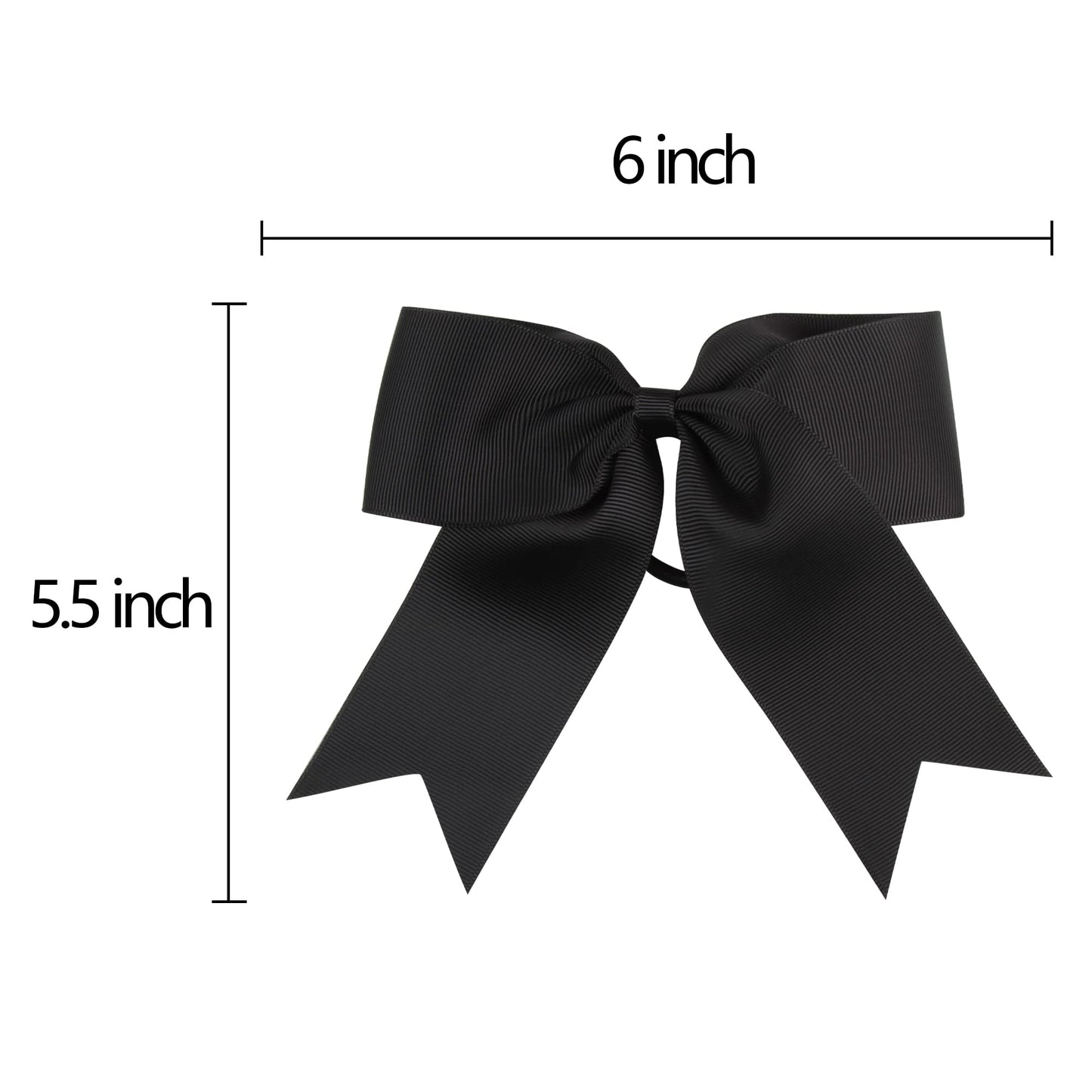 Cheer Bows 6 Inch Ponytail Holder Hair Tie 16 Pcs Hair Bow Cheerleader Bows Hair Tie (Green)