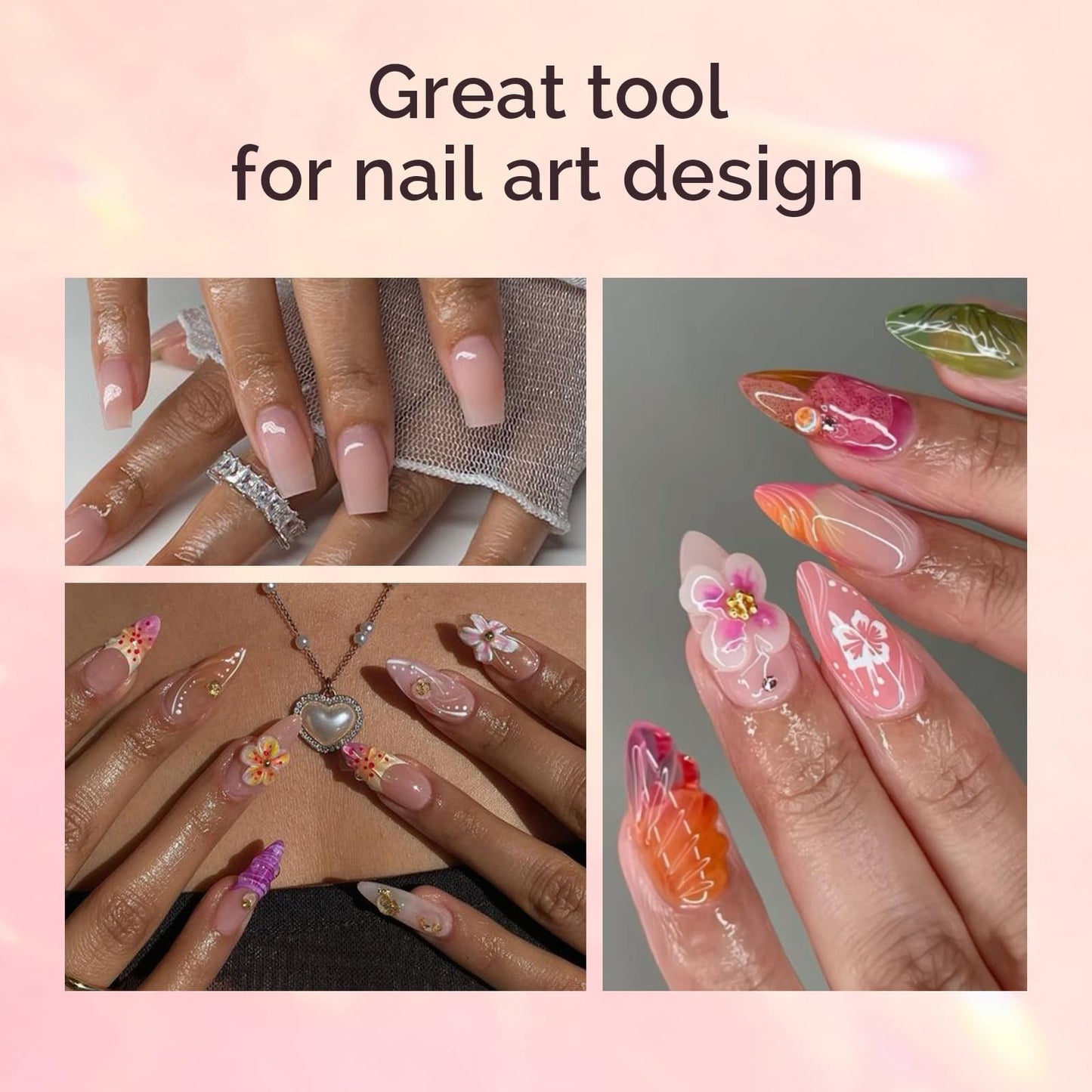 MelodySusie Kolinsky Acrylic Nail Brush,66% Kolinsky Hair Professional Nail Art Brush for Acrylic Application, Aurora Collection Fine Glitter Brush,Size 14