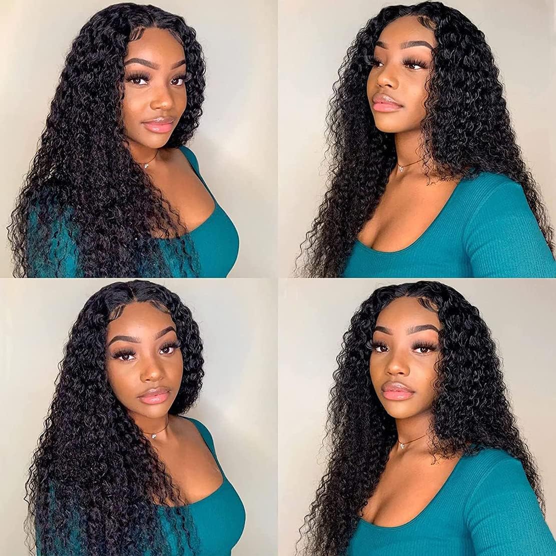 Selina 4 Bundles 18''20"22"24" Kinky Curly Bundles Human Hair Bundles Unprocessed Remy Hair Extensions Brazilian Virgin Human Hair 100 Gram/Bundle (18 20 22 24inch, Natural Color)