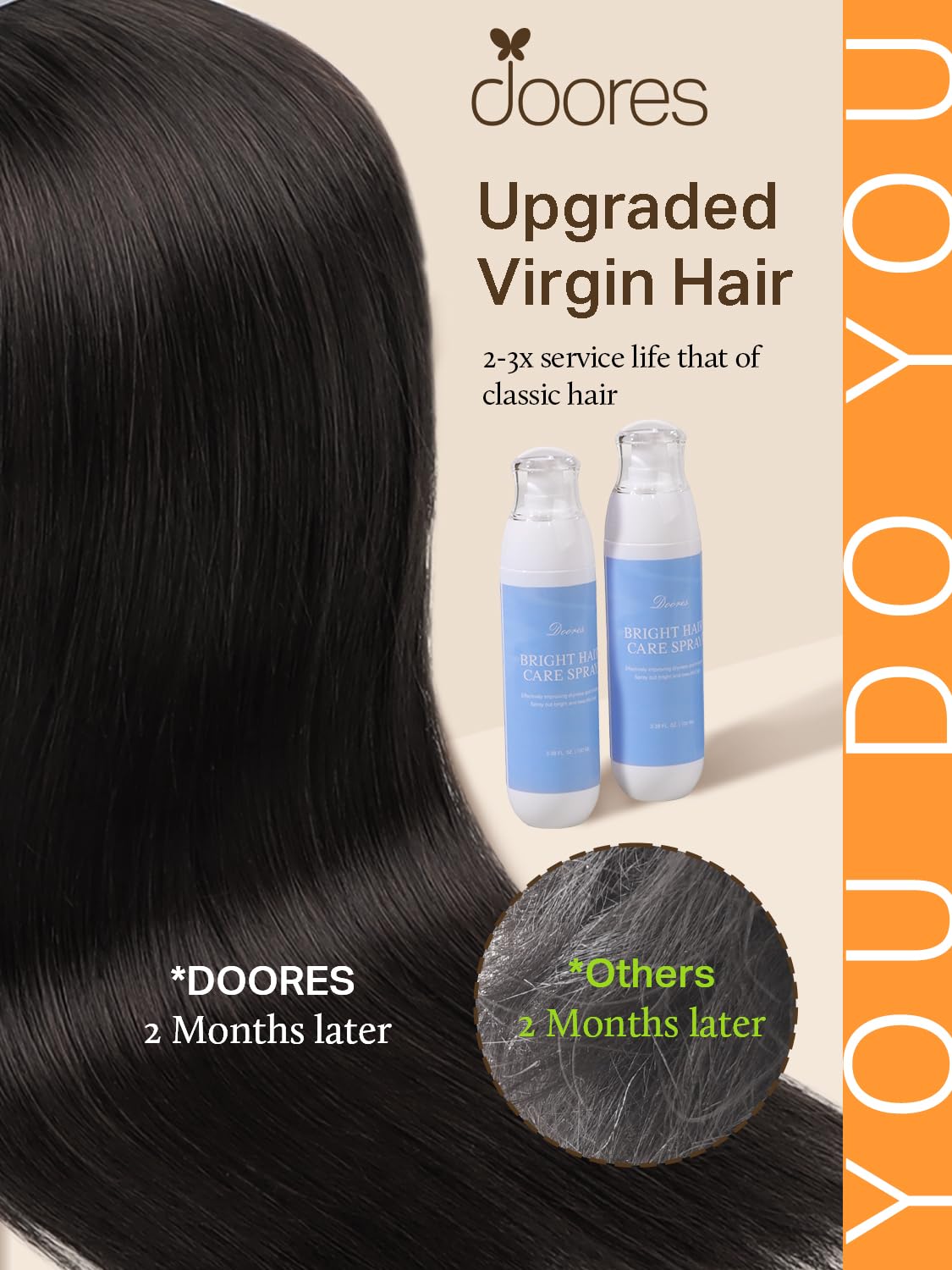 DOORES Hair Extensions Tape in 16 Inch 50g 20pcs Real Dark Brown Skin Weft Tape in Human Hair Extensions Straight Hair Extensions