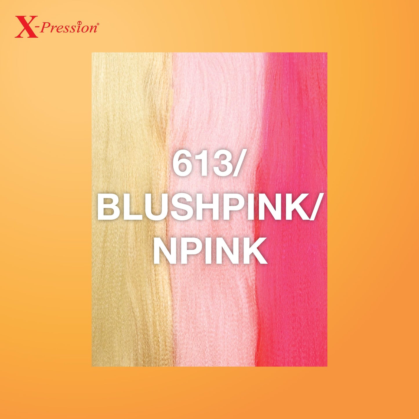 Sensationnel X-pression prestretched braiding hair - 3x braid 58 inch all kanekalon flame retardant synthetic braid for box braids and twists (1 pack, 613/BLUSHPINK/NPINK)