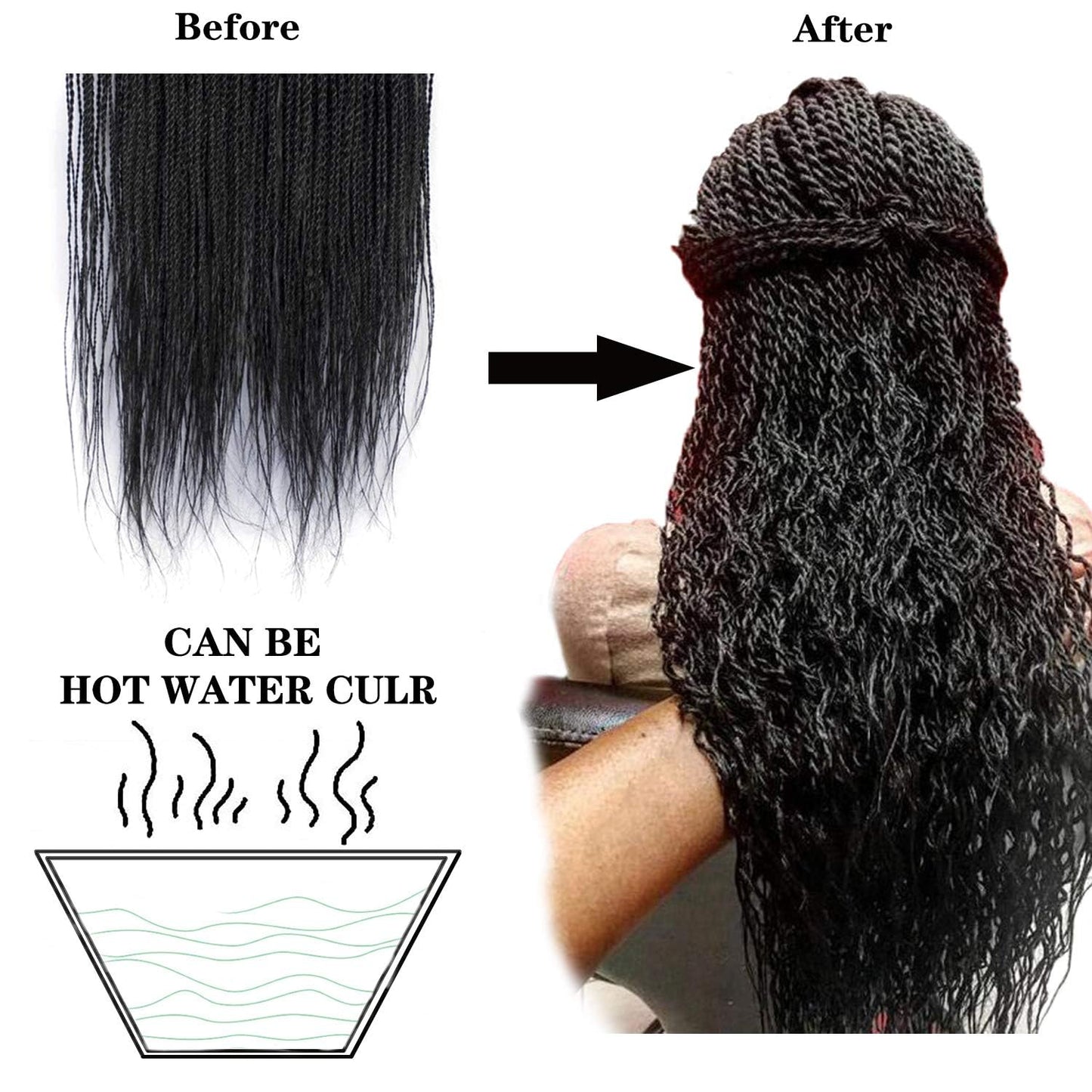 ZRQ Senegalese Twist Crochet Hair For Black Women 24 Inch Long PreTwisted Crochet Hair 25 Strands Pre Looped Crochet Braids 8 Packs Crochet Twist Hair