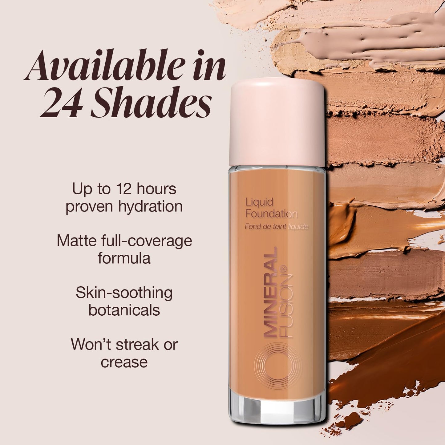 Mineral Fusion Full Coverage Foundation, Liquid Foundation - Neutral 1- Fair Complexion w/Neutral Undertones, Lightweight Matte Finish, Up to 12 Hr Hydration, Hypoallergenic & Vegan, 1 fl. oz