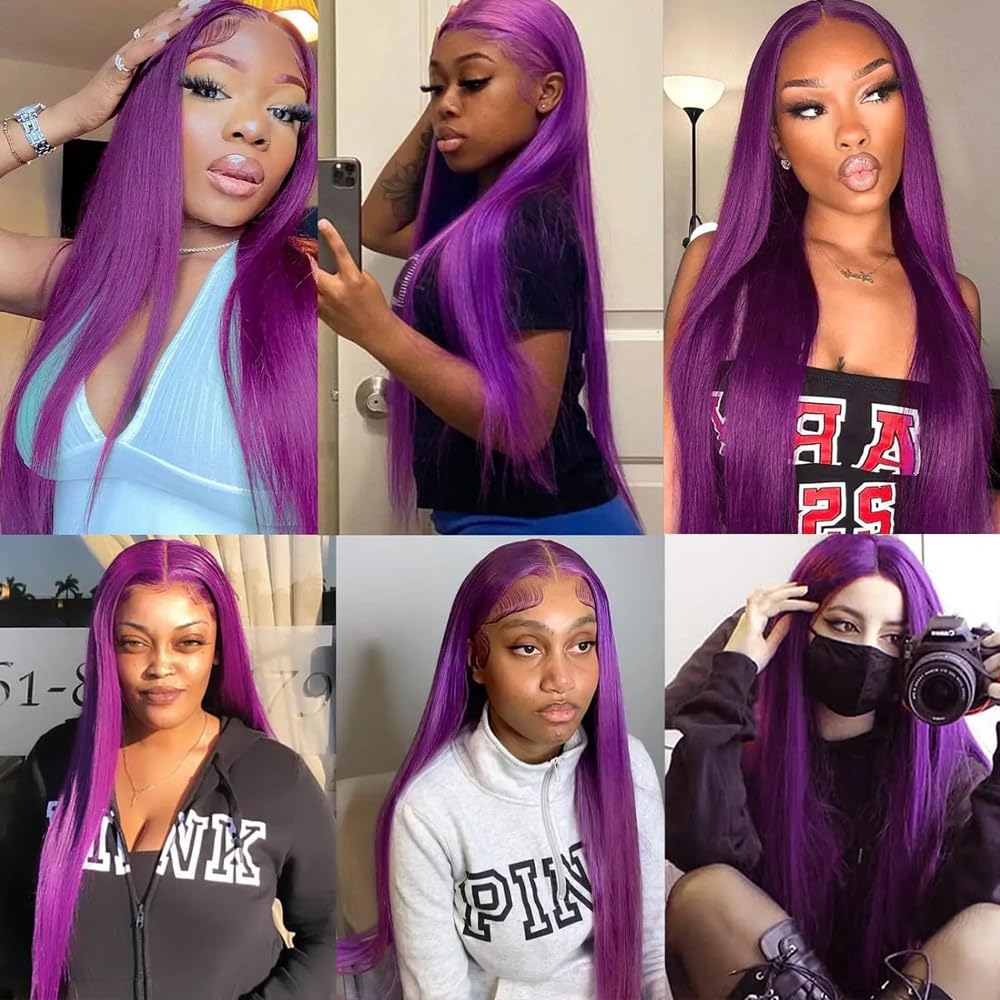 Purple Bundles Human Hair Honey Purple Straight Bundles Human Hair 8A Brazilian Virgin Remy Hair 3 Bundles 12 14 16 Inch Color Purple Straight Bundles Human Hair Weave for Women