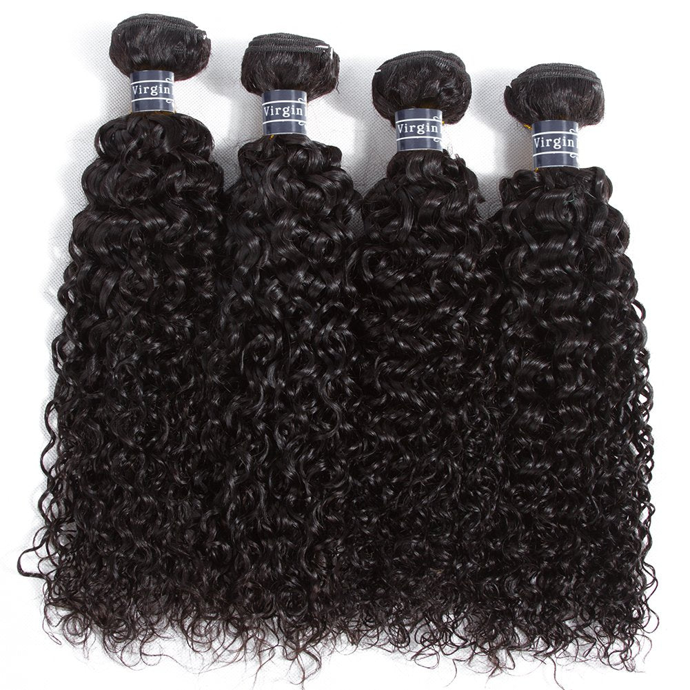 Amella Hair 8A Brazilian Remy Kinky Curly Hair 4 Bundles 20" 22" 24" 26" 400g Virgin Brazilian Curly Human Weave Bundles 100% Unprocessed Virgin Remy Natural Color