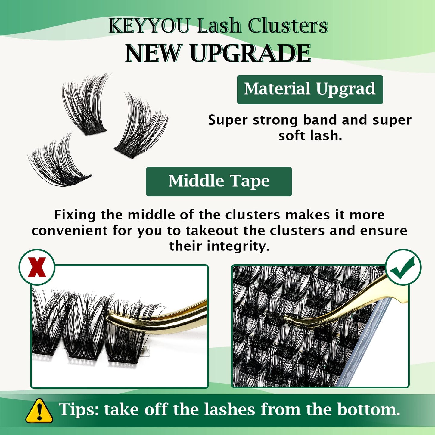 Lash Clusters 96pcs Individual Lashes Y01 D Curl 8-18MIX Cluster Lashes KEYYOU Volume Wispy Lash Extension Soft&Comfortable Easy DIY at Home(Y01,D-8-18MIX)