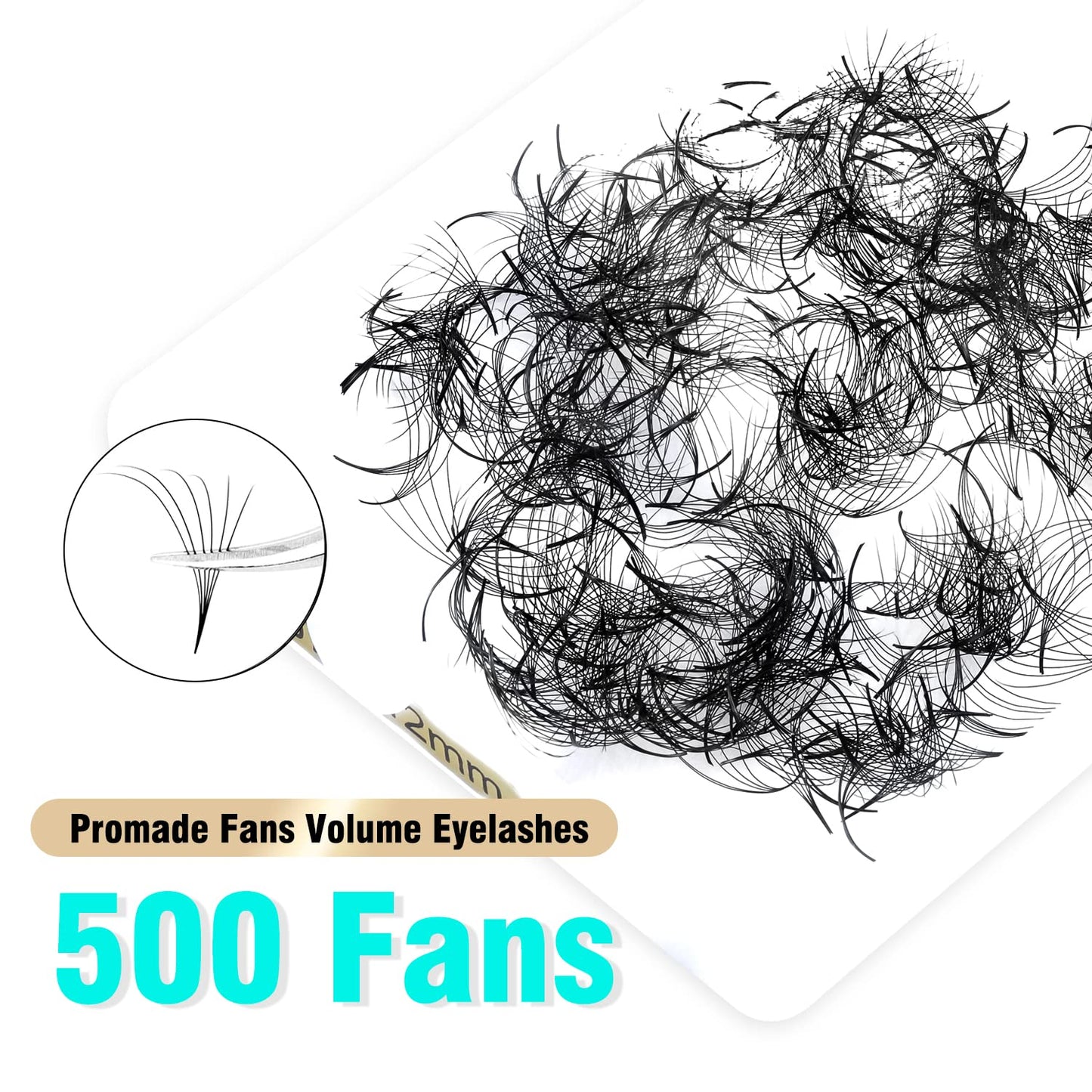 VAVALASH 500 Fans Premade Fans Eyelash Extensions 9-16mm Length Premade lash Fans 5D 6D 7D 8D 10D 12D 14D Handmade Promade Loose Fans Thin Base Premade Volume Lash Extension(6D-0.07-D-14mm)