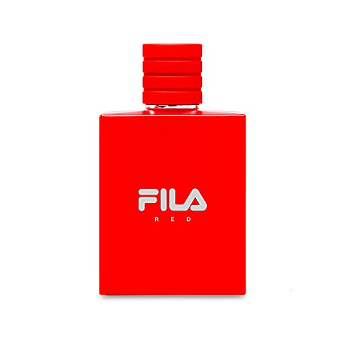 FILA RED Fragrance for Men - Eau de Toilette Spray with Notes of Bergamot, Jasmine, Nutmeg, Sandalwood, and More - Sport-Inpired Scent for Day or Night - 3.4 oz.