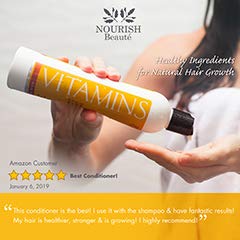 Nourish Beaute Vitamins Conditioner for Hair Loss that Promotes Hair Regrowth, Volume and Thickening with Biotin, DHT Blockers, Antioxidants, Oils and Extracts For Men and Women, Conditioner, 3 Pack