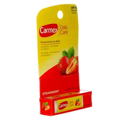Carmex Click-Stick Moisturizing Lip Balm SPF 15 Strawberry 0.15 oz (Pack of 4)