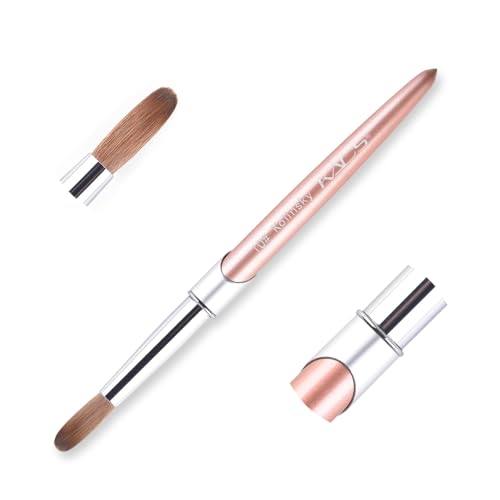 KADS 100% Kolinsky Sable Acrylic Brush Nail Brush for Acrylic Application Round Head Crimped Nail Art Brush Manicure Tool (Size 10)