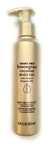 Trader Joes Lemongrass Coconut Body Oil with Almond and Jojoba Oils 4.8 FL OZ (143 ml)