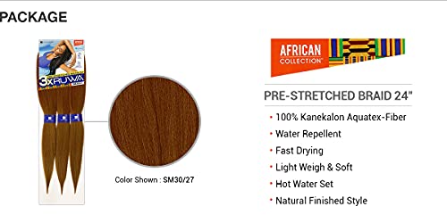 XPRESSION Sensationnel Synthetic Hair Braids 3X Ruwa Pre-Stretched Braid 24" (3 Packs, M44)