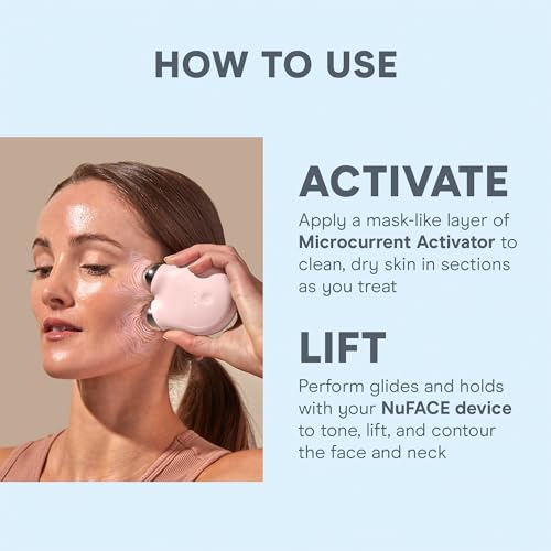 NuFACE Aqua Gel Activator - Microcurrent Conductive Gel & Activator Powered by IonPlex & Hyaluronic Acid to Enhance Results of NuFACE Microcurrent Facial Device - Improves Skin Radiance (1.69 oz)
