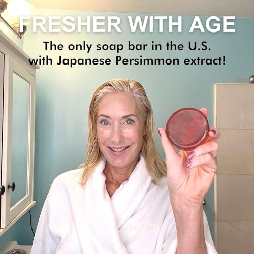 Mirai Clinical Persimmon Soap Bar for Body (100g) - Nonenal Odor Control with Japanese Persimmon and Green Tea Extract - Deodorant Soap Bar for Men & Women