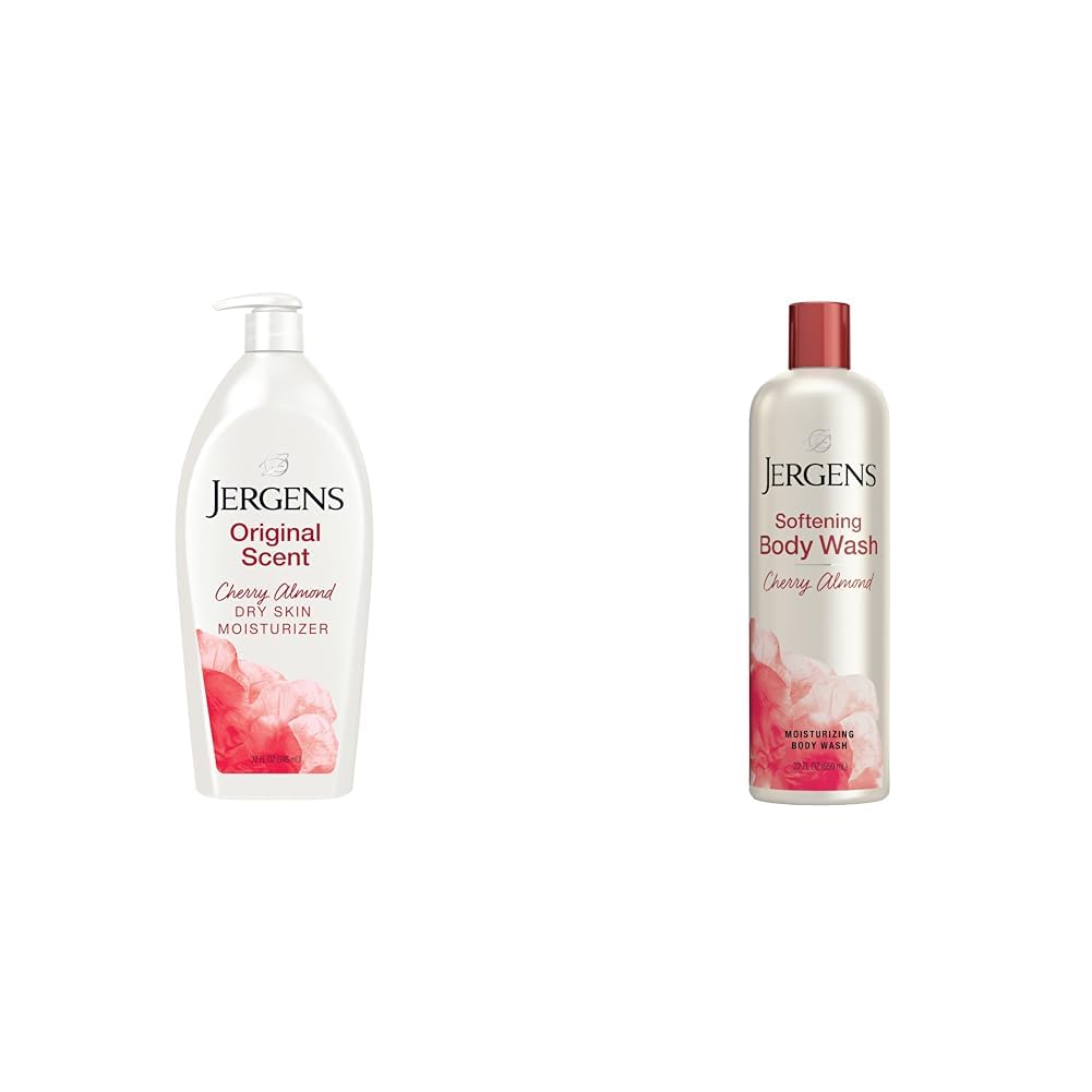 Jergens Original Scent Dry Skin Lotion, Body and Hand Moisturizer for Long Lasting & Softening Body Wash, Daily Moisturizing Skin Cleanser, Paraben Free, 22 Ounces