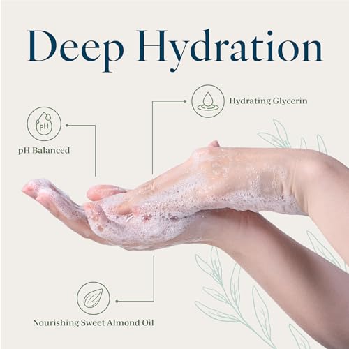 Provence Sante Natural Liquid Soap - Moisturizing Almond Oil Hand Soap with Warm Sweet Almond Scent - Elegant Pump Dispenser for Kitchen & Bath (16.9 oz)