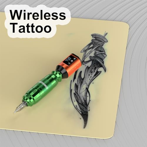 Wireless Tattoo Battery Pack, Rechargeable Cordless Tattoo Power Supply Portable RCA Lithium Battery Pack 1500mAh Capacity with LED Digital Display for Tattoo Pen Rotary Tattoo Machine WB11-B