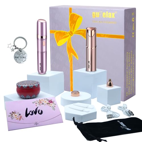 Hair Removal Device for Women-Christmas Gift Set-Painless Hair Remover Luxury Kit, Multifunctional Electric Epilation System, Portable Facial Hair Remover, with Scented Candle, Keychain, Blessing Card