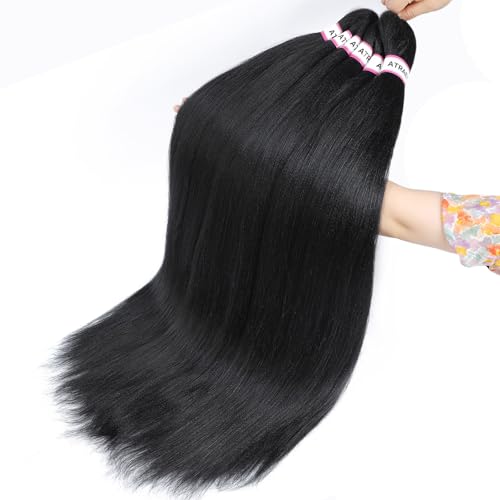 ATRAENTE Braiding Hair Pre Stretched,18 Inch 8 Packs Ombre Braiding Hair for Boho Box Braids Yaki Texture Hot Water Setting Soft And Light(18"4/grey)