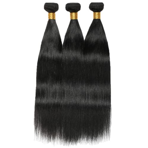 12 14 16 inch Human Hair bundles Straight Bundles Hair 3 Bundles Brazilian Straight Hair Real Unprocessed Brazilian Virgin Hair Extensions for Black Women