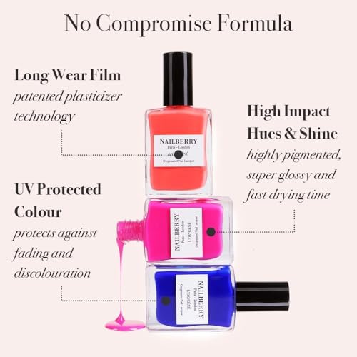 Nailberry L'Oxygéné Oxygenated Nail Lacquer | To The Moon & Back | Russet Red Metallic Opaque | UV Protected Long-Wear Nail Polish | 12-Free | Vegan | Certified Halal | Cruelty & Gluten Free | 15 ml