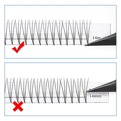 Volume Lash Extensions 3D 5D Premade Fans Eyelash Extensions 0.07mm Thickness C/D Curl 8-14mm Short Stem Premade Volume Eyelash Extensions Pointed Base Fans(3D-0.07-C, 8-14mm Mixed Tray)