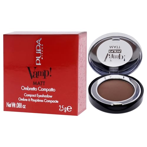 Pupa Milano Vamp! Matt Compact Eyeshadow 040 Warm Nude - Matte, Smooth, Blendable Compact Shadow - Stunning, Colorful, Pigmented Shade - Paraben-Free for Sensitive Skin - 0.088 oz