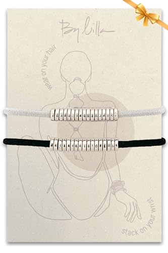 By Lilla Hair Ties for Women No Damage – The Original Bracelet Hair Tie – Hand Made Jewelry with Luxury Elastic and Tarnish Free Gold and Silver – Boho Hair Accessories and Wrist Stacks (Disc)