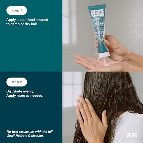 VERB Hydrate Styling Cream, 5.3 oz - Smooth + Reduce Frizz for Dry + Frizzy Hair - Amber + Warm Jasmine Scent