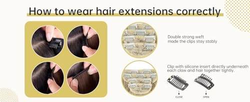 DAIMWEN Hair Extensions Long Curly Hair for Women Wavy Clip in Hair Extensions 4 Piece Set 20 Inch Synthetic Hair(Dirty Blonde)