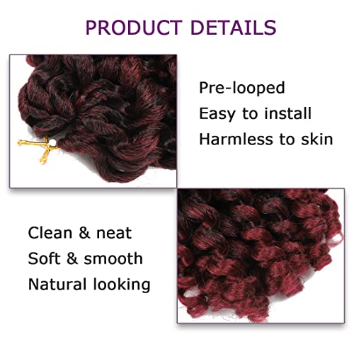 Crochet Braids Hair 8 Inch 3 Pack Jamaican Bounce Wand Curl Crochet Hair Synthetic Braiding Hair Extension Twist Crochet Hair (3 PCS, TBUG)