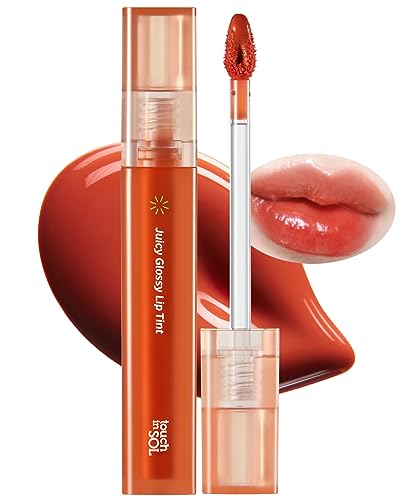 Touch in Sol Vegan Again Juicy Glossy Lip Tint - High Pigmented & Glossy Korean Lip Tint - Shiny Translucent Color - Glowy Hydrated Lips, Moisturizing and Plumping, 0.13 fl.oz. (02 Smile Peach)