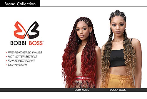 MULTI PACK DEALS! Bobbi Boss Synthetic Hair Braids Pre-Feathered 3X King Tips Body Wave 28" (3-PACK, T1B/BUG)