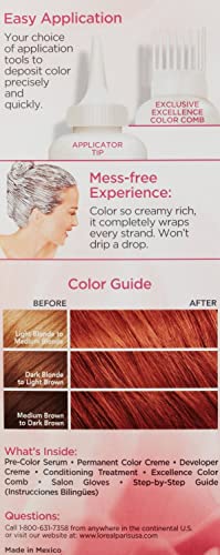 L'Oreal Paris Excellence Creme Triple Protection Hair Color, Light Auburn (Warmer) [6R] 1 ea (Pack of 3)