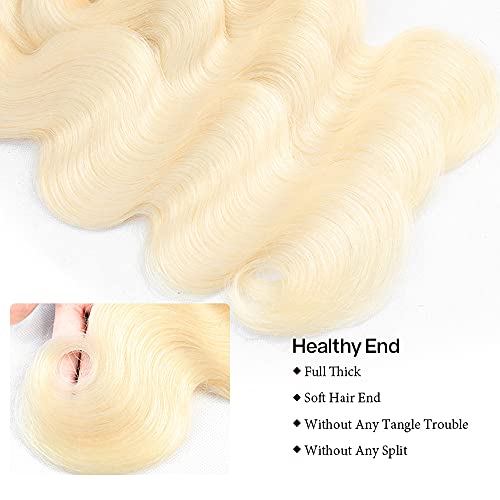 613 Body Wave Bundles Brazilian Blonde Human Hair Bundles 8A Virgin 613 Blonde Bundles Hair Weave Extensions 613 Bundles 20 22 24 Inch