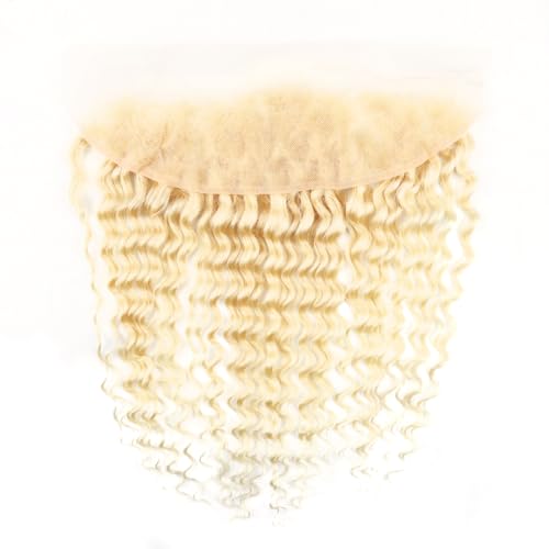ELIHAIR Lace Frontal Closure 13x4 Ear to Ear Lace Frontal Free Part #613 Blonde Deep Wave Hair Weaves Pre Plucked Frontal With Baby Hair Brazilian Virgin Human Hair 12inch