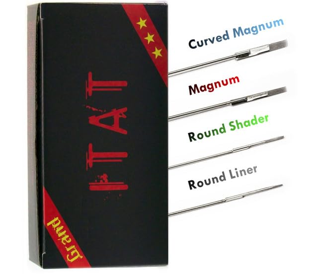 ITAT Ultra Premium Professional Long Bar Tattoo Needles #10 Curved Magnum 50 Pack (1017CM)