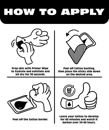 Inkbox Temporary Tattoos, Semi-Permanent Tattoo, One Premium Easy Long Lasting, Water-Resistant Temp Tattoo with For Now Ink - Lasts 1-2 Weeks, Paddin, 1 x 1 in